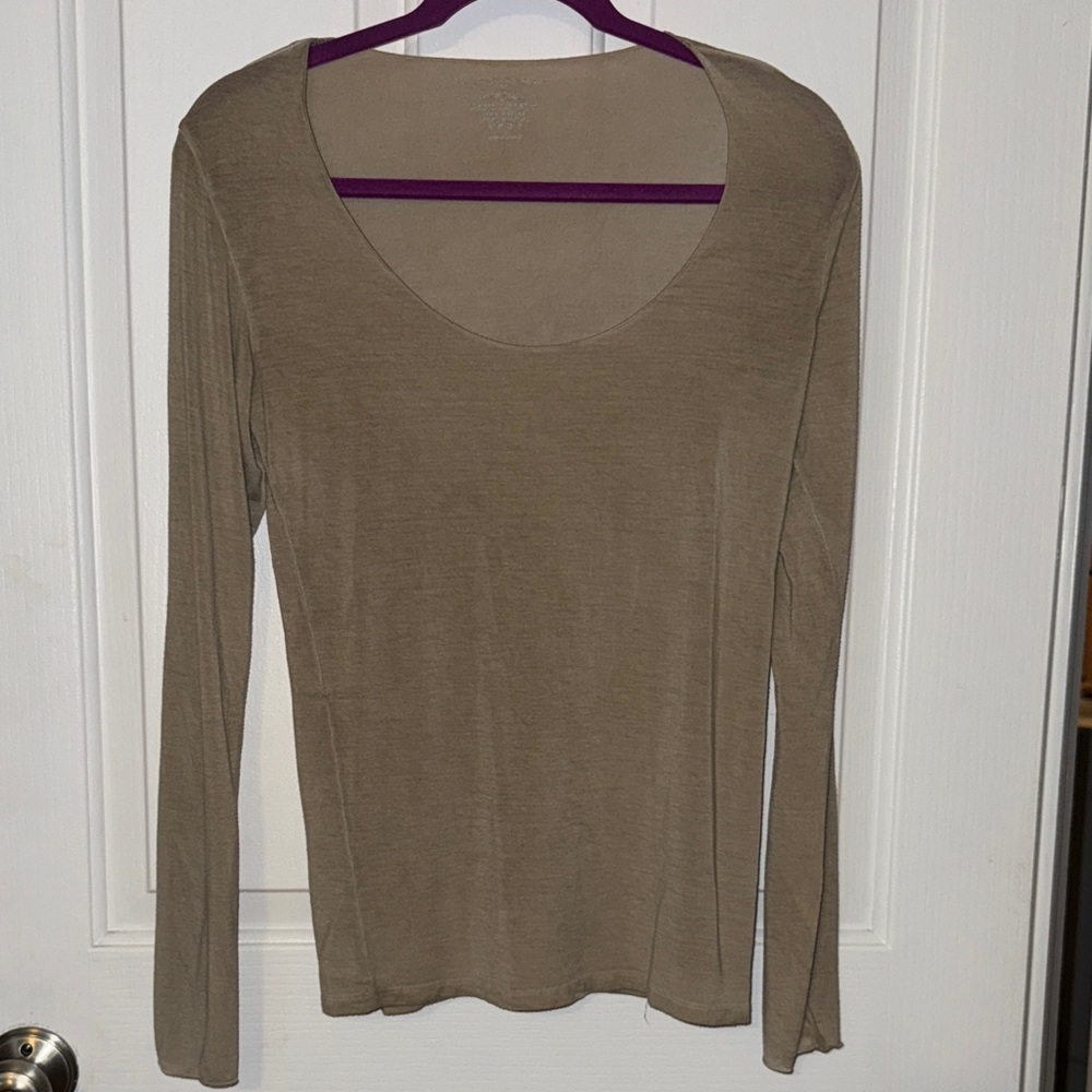 Neiman Marcus Long Sleeve Tan Top